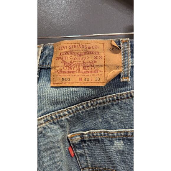 1999 Levis 501 Jeans Mens 40x30 Denim Button Fly Made USA Straight Leg 90s 497 - Picture 12 of 12
